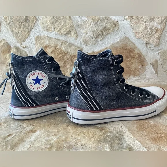 Converse Chuck Taylor All Star High Top Zipper Sneakers Women’s 8 - Picture 15 of 16